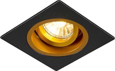 QAZQA chuck - Moderne Inbouwspot - 1 lichts - L 93 mm - Zwart Goud - Woonkamer | Slaapkamer | Keuken
