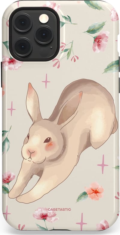 Casetastic Hoesje Geschikt voor Apple iPhone 12/12 Pro Magsafe - Stijlvolle Beschermende Duo-layer Case - Lief konijntje