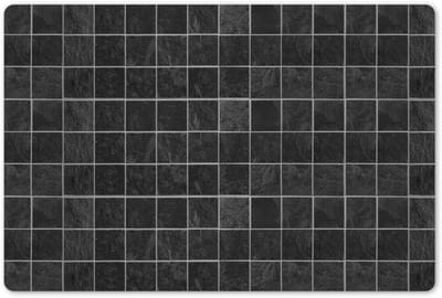Placemats 45x30 cm - Placemat kunststof - 1 stuk - Tegels - Zwart - Industrieel - Patronen - Borden onderleggers - Decoratie voor op tafel - Keuken tafeldecoratie accessoires - Vinyl onderlegger - Tafelversiering