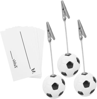 Memohouder Voetbal - Kaarthouder Fotoclip - Bureau Organisatie - Sportief Balontwerp - 125 cm Lengte - Wit