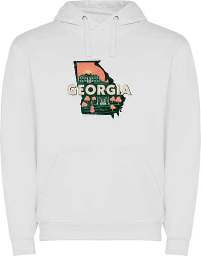 Witte Wanna have hoodie voor de echter Amerika / Verenigde Staten liefhebber, de Amerikaanse staat Georgia Print Full Color Color merk Roly maat S