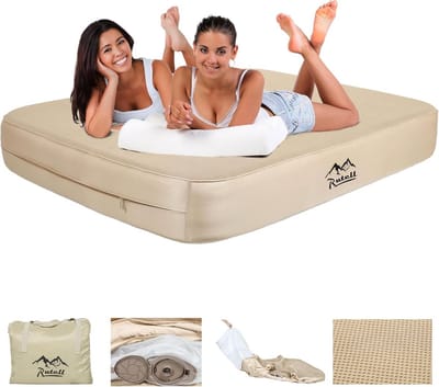 Eenpersoons luchtbed met geïntegreerde pomp - Comfortabel opblaasbaar logeerbed voor camping en reizen