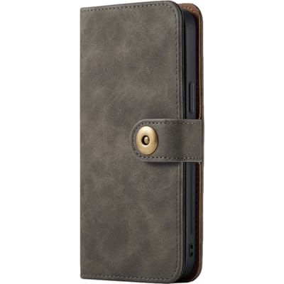 Mocaa iPhone 12 (Pro) Vintage 2-in-1 Wallet Hoesje Grijs