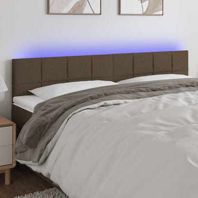 vidaXL - Hoofdbord - LED - 160x5x78/88 - cm - stof - donkerbruin