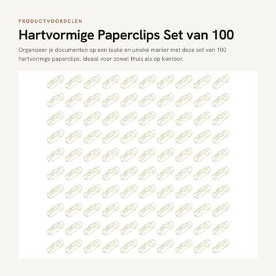 Dailygoods- Paperclips Hartvorm - 100 Stuks - Draagbaar - Opbergdoos - Hoogwaardige Afwerking - Lichtgewicht Metaal - Kantooraccessoires