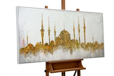 Canvas schilderij groot handgeschilderd moskee architectuur oriëntaals – YS-Art Gallery – Exotische wanddecoratie voor woonkamer – Modern schilderij voor hal en kantoor