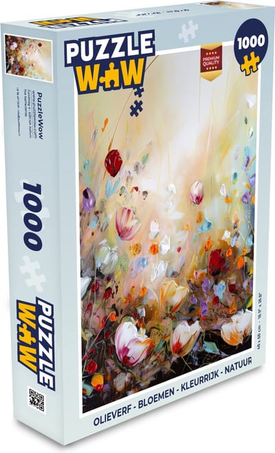 Puzzel Olieverf - Bloemen - Kleurrijk - Natuur - Legpuzzel - Puzzel 1000 stukjes volwassenen