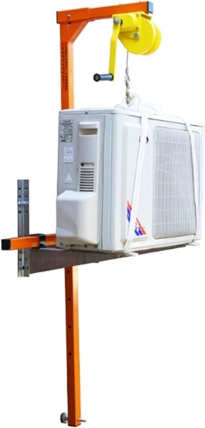 Handmatige Hijslier - Touwlier Kabellift - Airco Installeren - Zelfvergrendelend Mechanisme - 10-20m Kabel - Zilver