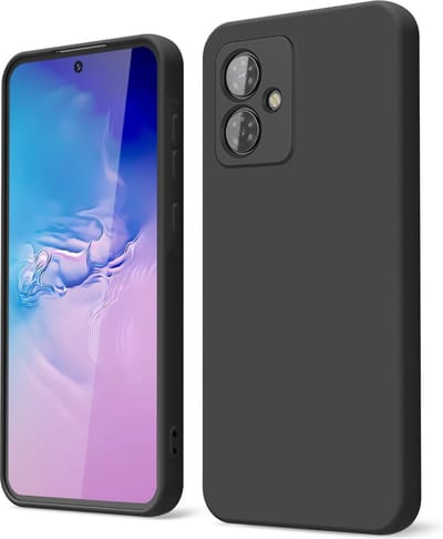 Casemania Hoesje Geschikt voor Motorola Moto G55 - Zwart - Siliconen Back Cover