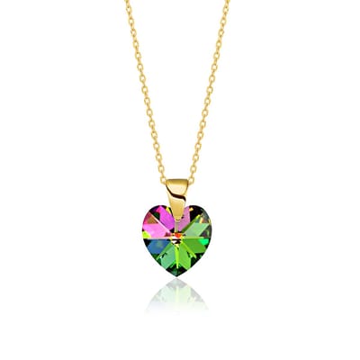 Montebello Ketting Amy KHG436 - Swarovski Hart - 925 Zilver Verguld - Ø10mm - 45cm