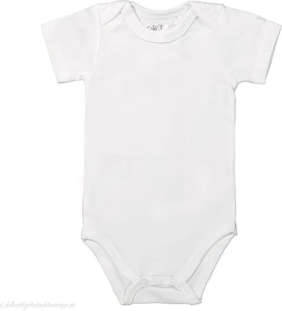Dirkje Basic romper korte mouw wit maat 86/92