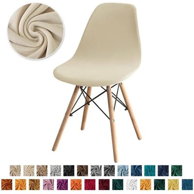 1 stuk fluwelen stoelhoes effen kleur wasbare stoelhoes stretch spandex armloze stoelhoes voor hotel kantoor bruiloft banket 1 Pc Chair cover beige