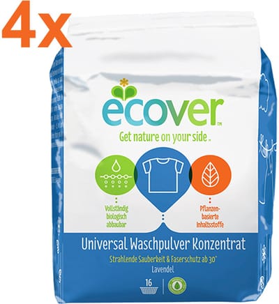 Ecover - Universal - Waspoeder - 4x 1,2 kg - 64 Wasbeurten - Voordeelverpakking