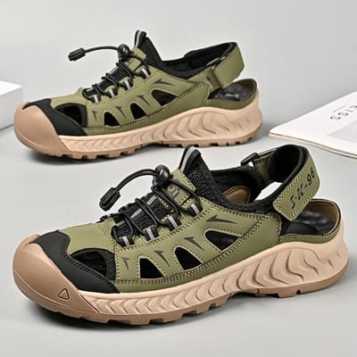 Heren Sandalen Uitverkoop Zomer Outdoor Antislip Strand Schoenen Anti-botsing Rubber Waadschoenen Mode Ademende Heren Sneakers 38 black