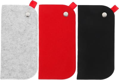 3-delige Vilt Brilhoes Set - Organizer voor Zonnebrillen en Zichtbrillen - Draagbare Opbergtas voor Brillen en Accessoires