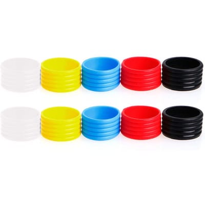 10 Pièces Anneaux Antidérapants pour Manche de Raquette de Tennis Absorbants la Sueur Silicone Surgrip de Raquette de Tennis Tennis