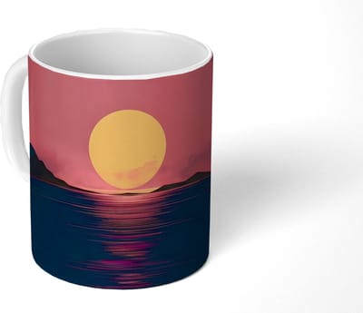 Mok - Koffiemok - Zon - Geel - Bergen - Water - Mokken - 350 ML - Beker - Koffiemokken - Theemok