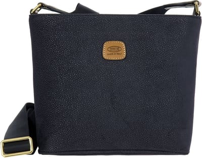 BRIC'S Leren Schoudertas Life Bag Blue Blauw