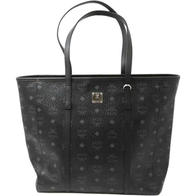 MCM Toni Argenté Métal Cobalt Accessoires Toile Enduite Monogramme Et Cuir Napa Sac Cabas Sac Cabas Femme Noir MWPAATN03BK001 Basic Set (Bag+Dust Bag) gray
