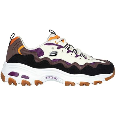 Skechers DLites Classic-sportschoenen voor kinderen (Natuurlijk/Paars)