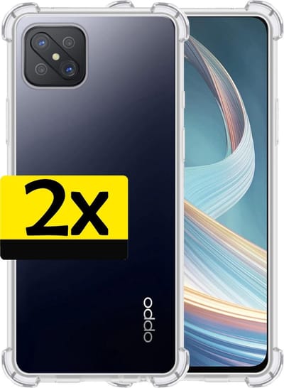 Hoesje - 2 Stuks - Geschikt voor OPPO Reno4 Z 5G - Sterk & Shockproof - Siliconen Case - Back Cover - Telefoon Hoes Shock Proof - Telefoonhoesjes - Transparant