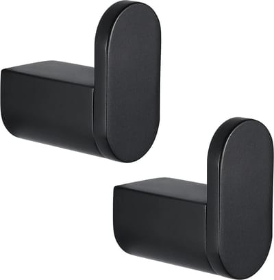 EAVY - Handdoekhaakjes Zwart - Boren - 2x Wandhaakjes - Handdoekhouder Badkamer