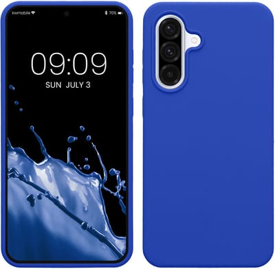 kwmobile telefoonhoesje geschikt voor Samsung Galaxy A36 5G - Hoesje met siliconen coating - Smartphone case in Baltisch blauw