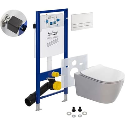 Kronenbach Tube wall-hung WC rimless complete set Slim KB15100TU-Set2Slim