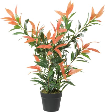 Homcom Artificial Plants-Kunststof, Cement-45L x 45B x 90H cm-Rood+Groen