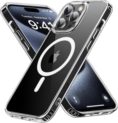 Doorzichtig magnetisch hoesje Compatibel met MagSafe Geschikt voor: Apple iPhone 12 Pro - Harde achterkant - Schokabsorberende hoeken - Geschikt voor Draadloos Opladen met Magnetische Ring
