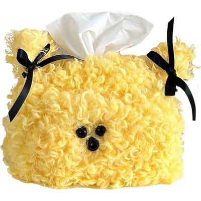 Schattige Pluche Puppy Tissuebox Auto Huis Kawaii Pluche Tissueboxen Verwijderbare Tissue Opbergcontainer Desktop Papier Organizer Nieuw
