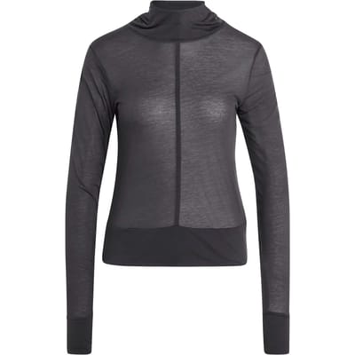Adidas Soft Lux Sheer Hooded T-shirt Met Lange Mouwen Zwart M Vrouw