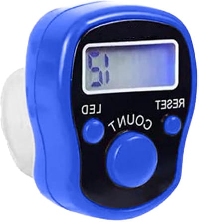 Digitale Vingerteller - Elektronische Teller - Activiteiten Bijhouden - Verstelbare Riem - 14 cm - Blauw