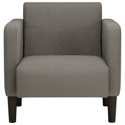 vidaXL - Fauteuil - met - armleuningen - 54 - cm - corduroy - stof - lichtgrijs