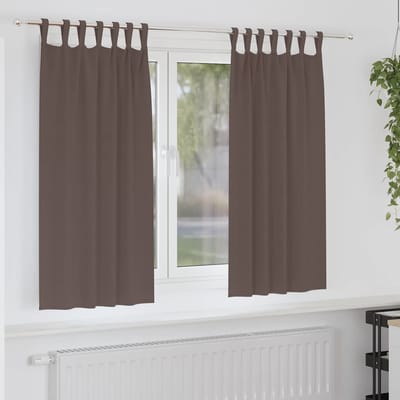 vidaXL Zwart-out Gordijnen met Ringen 2 st Donkerbruin 175 x 140 cm