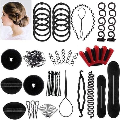 Haarstijl gereedschapset voor het maken van vlechten en krullen met spiraalclips en naald voor haarstyling