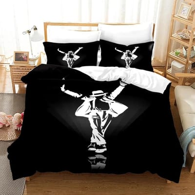 3D Print Michael Jackson Beddengoed Set Dekbedovertrek Bedset Dekbedovertrek Kussensloop Dekbed King Queen Size Jongens Volwassenen Beddengoed Set 70x133cm 2pcs