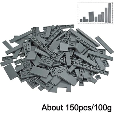150 Stuks Bulk Gladde Platte Bouwsteen 1X1 1X2 1X6 Stippen Dunne Tegelstenen Voor Kind Leduo Speelgoed Gemengde Deeltjes Compatibel