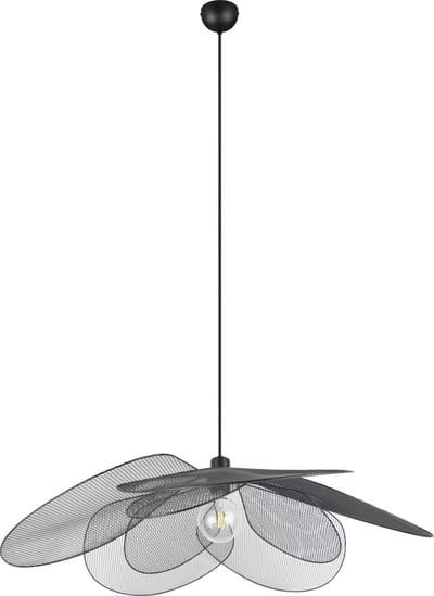 REALITY FLEURE - Hanglamp - Zwart mat - excl. 1x E27 4 W - Plafondbevestiging - In hoogte verstelbaar - Casalum