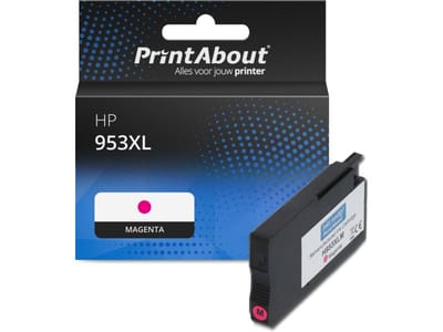 PrintAbout huismerk Inktcartridge 953XL (F6U17AE) Magenta Hoge capaciteit Geschikt voor HP