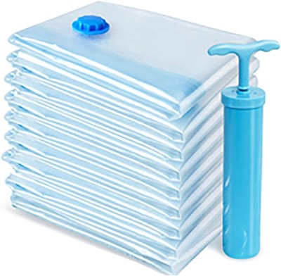 6-pack gigantische vacuüm opbergzakken - 40×27,5 inch quiltkledingopbergset - dubbele ritssluiting + lekventiel - gratis handpomp