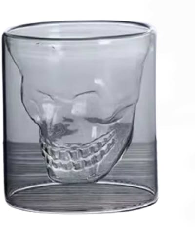 Handgeblazen shotglas - Doodshoofd design - Crystal glas - Shotjes - Feest