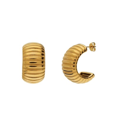 Lucardi Dames Stainless steel oorknoppen voor dames - Oorbellen - Staal - Goudkleurig