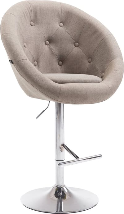 CLP London V2 Barkruk Stof taupe chroom