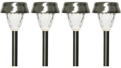 Lumineo Prikspot - 24x - LED - 24 cm - RVS - lantaarn stekers - solar verlichting- Buiten - Tuinverlichting - Tuinlampen - Solarlampen op zonne-energie