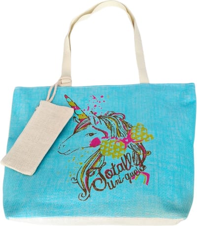 Shopper tas Blauw -  Strandtas met ritssluiting-  Extra Binnentasje/portefeuille- Weekendtas - Zomer| Strand| Vakantie| Winkelen