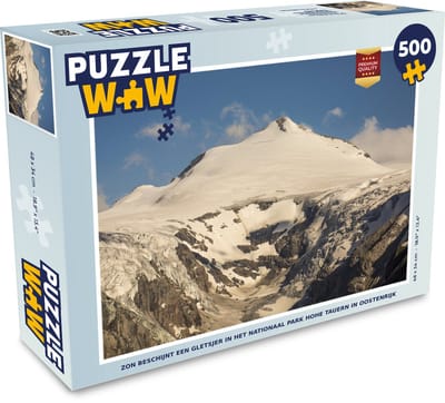 Puzzel Zon beschijnt een gletsjer in het Nationaal park Hohe Tauern in Oostenrijk - Legpuzzel - Puzzel 500 stukjes