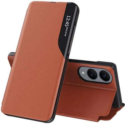 Hoesje geschikt voor Samsung Galaxy S25 Edge - Techsuit eFold Book Case - Oranje