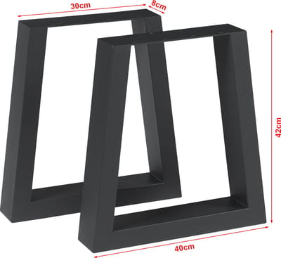 Stalen onderstel Marstal set van 2 tafelpoot 42x40 cm zwart [en.casa]