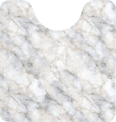 WC mat met uitsparing 55x60 cm - Antislip - Grijs - Marmer - Gedetailleerd - Toiletmat met uitsnijding - Vloermat - Douchemat - Toilet tapijt - Toiletmatten